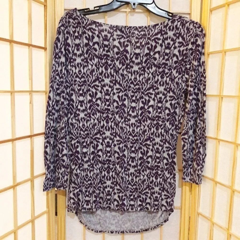 Talbots Cowl Neck Geometric Print Blouse - Picture 5 of 5